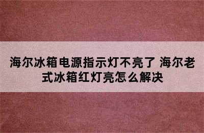 海尔冰箱电源指示灯不亮了 海尔老式冰箱红灯亮怎么解决